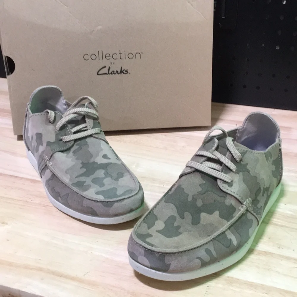 New WB‎ Mens Clarks Collection Men's Camouflage Casual Lace-Up Shoes